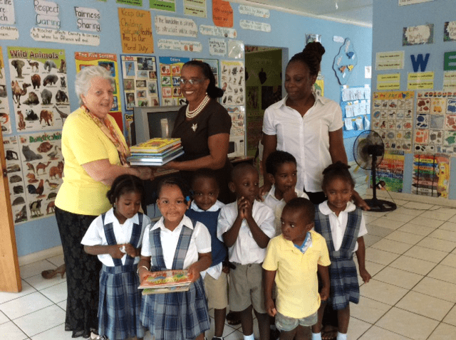 Sr. Paulette Nugent with students in Antigua